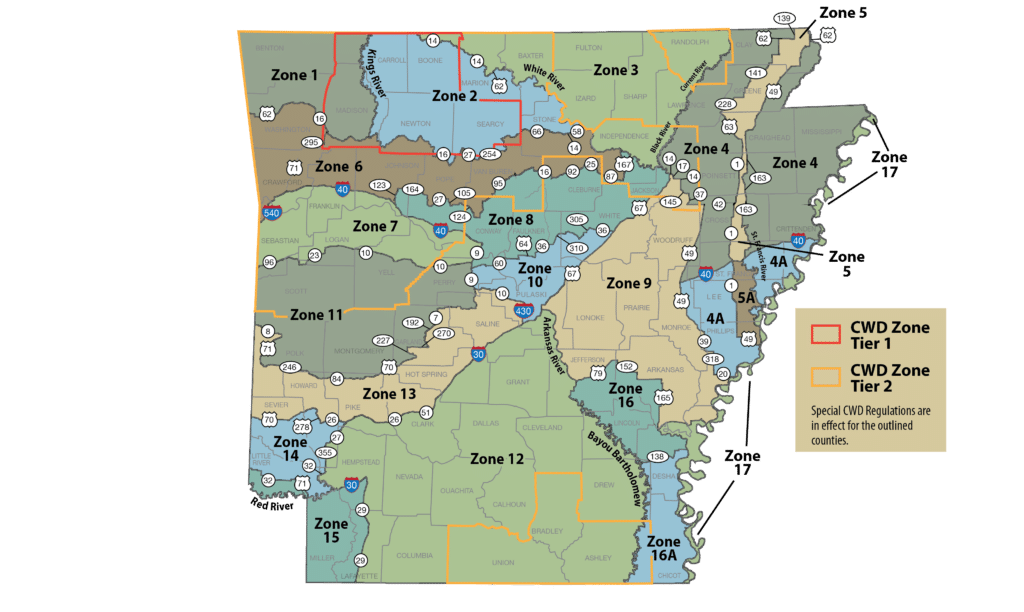 Deer Seasons and Limits by Zone • Arkansas Game & Fish Commission