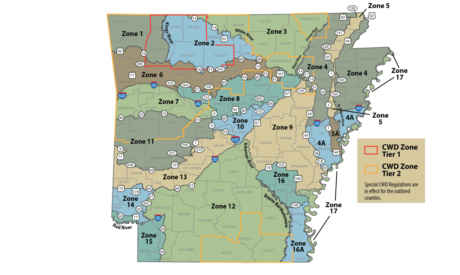 Deer Seasons and Limits by Zone • Arkansas Game & Fish Commission