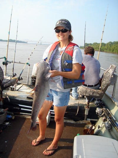 blue catfish on the Mississippi River