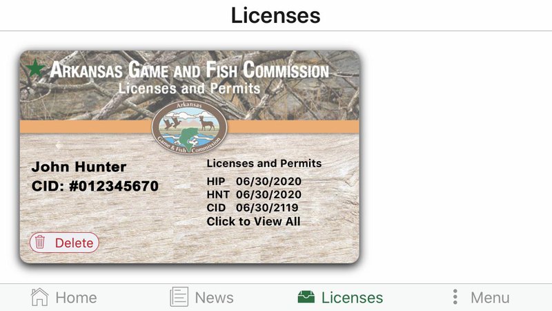 Carry your Arkansas hunting or fishing license on your phone