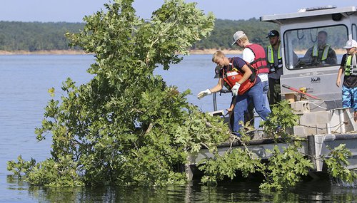 Lake Ouachita youth bass club completed a brush pile project for $1,000