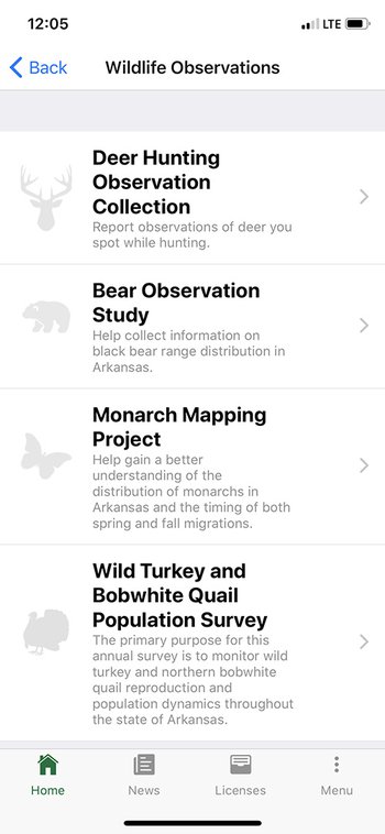 The Deer Observation Survey is only one of many available through the AGFC app.