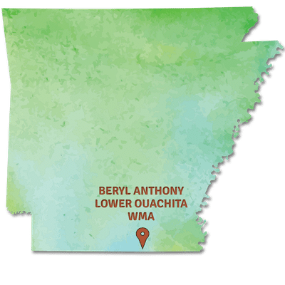 Map of Beryl Anthony Lower Ouachita WMA