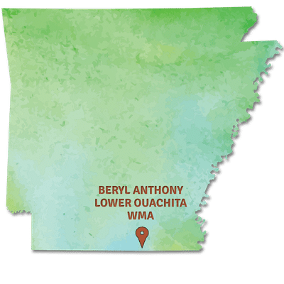 Map of Beryl Anthony Lower Ouachita WMA