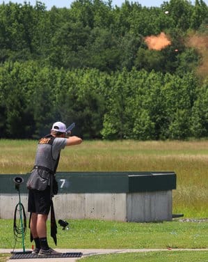 Trap shooter busts clay