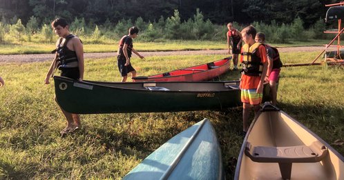 Subiaco Academy students learning the canoe and paddle sports unit