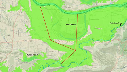 Map showing the distance the crappie swam