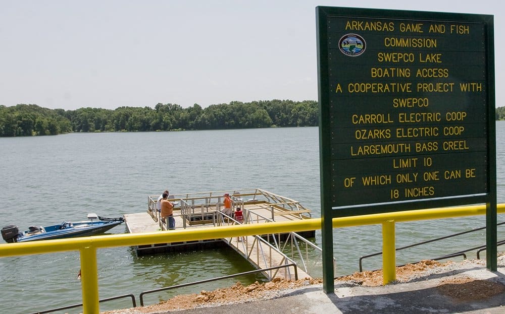 Courtesy dock and ramp are both closed for public safety during the power line maintenance.