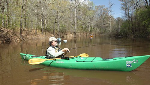 Kayak fishing on Cut-off Creek