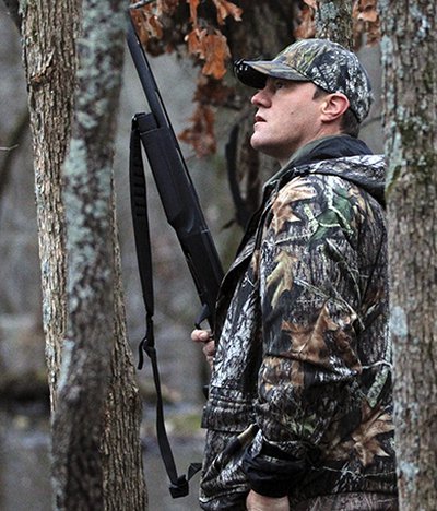 Hunter scopes the skies for ducks