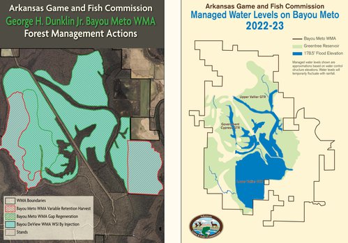 Map image: Forest management and water level improvements are being coordinated to achieve the desired forest conditions for wildlife.