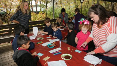 Students participating in an educational workshop