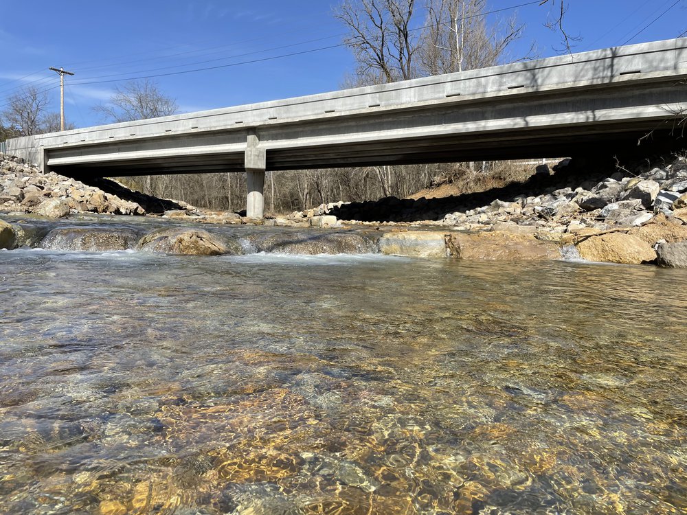 A large bridge now spans Hightower Creek, allowing for free flow of water and fish.