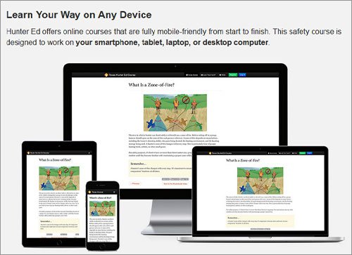 Image of all devices with online class on screen