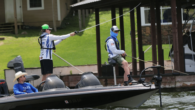 Anglers on the water Adults serve as boat captains, but the youth anglers make the fishing decisions throughout the day.