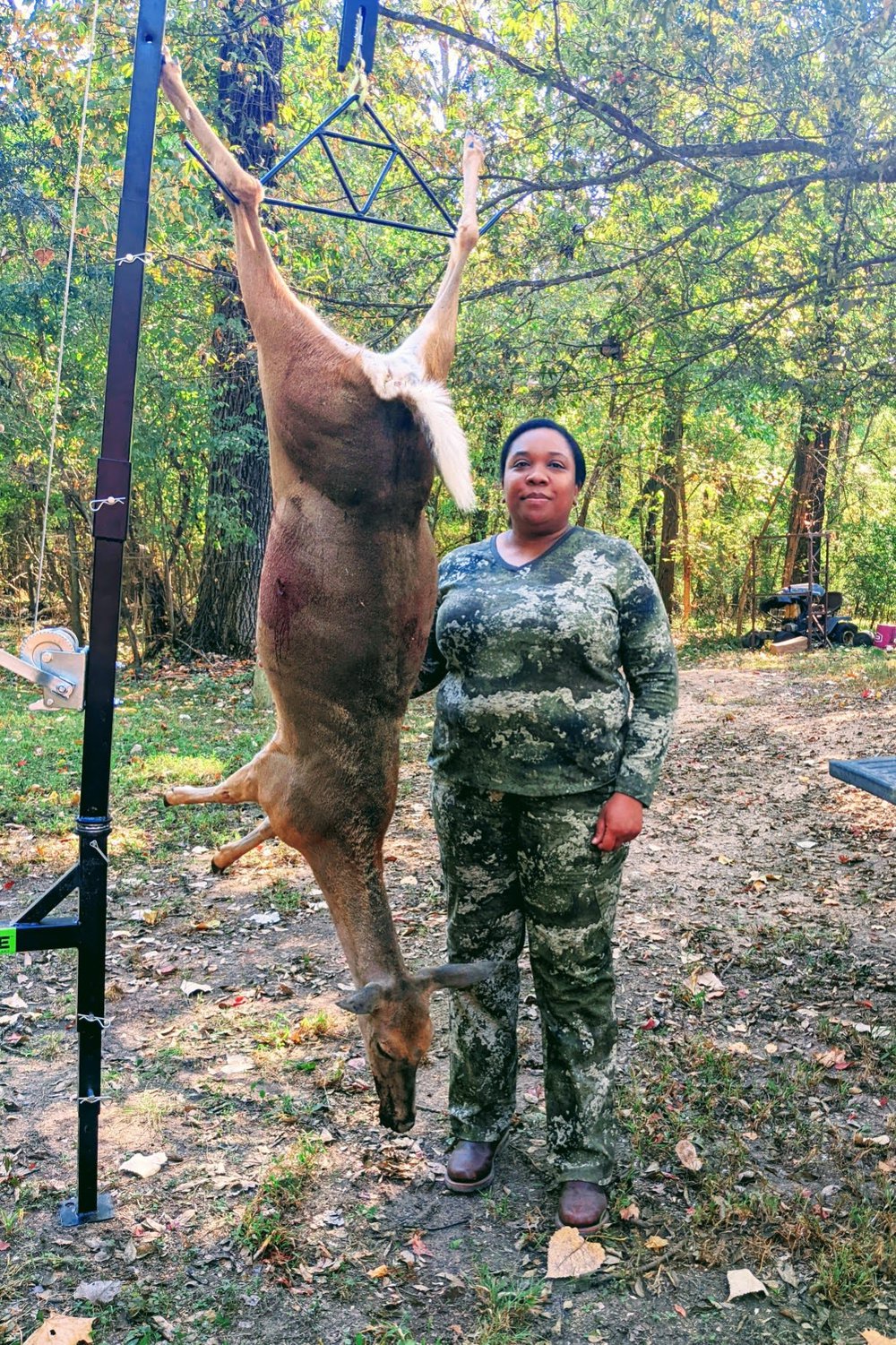 Evette Browning with first deer