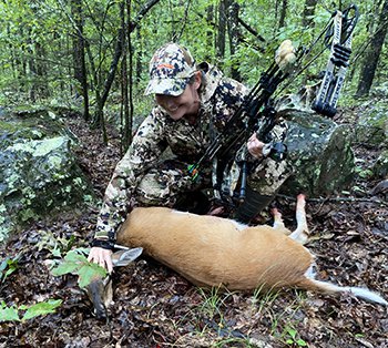 Summer Reynolds with her first archery deer