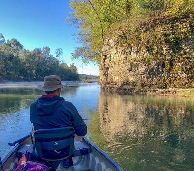 Canoeer enjoying the Wedington WMA