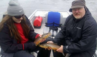 Josh Harper and dad Dave enjoy some time on the White River fishing for trout.