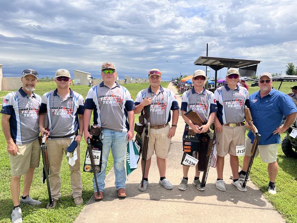 Jonesboro Trap Team’s “Uncoachables” claimed second-place in the event, tying the first place Harrisburg team, but falling short in the tiebreaker.