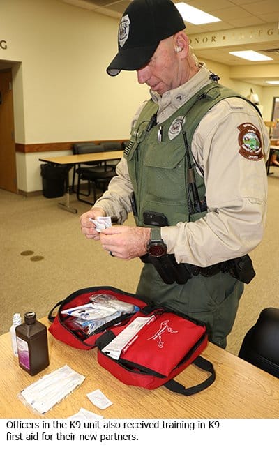 Officers in the K9 unit also received training in K9 first aid for their new partners.