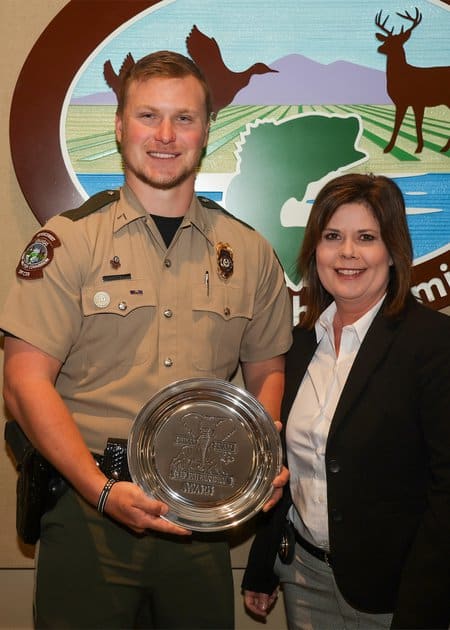 AGFC Game Warden Kurt VanMatre was announced as this year’s Shikar Safari Game Warden of the Year by AGFC Maj. Nakia Crims.