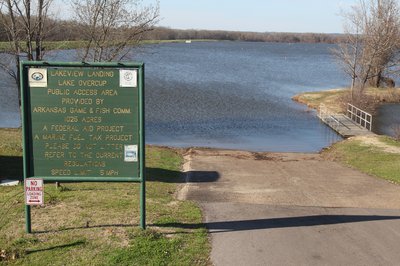 Lake Overcup boat ramp and sign