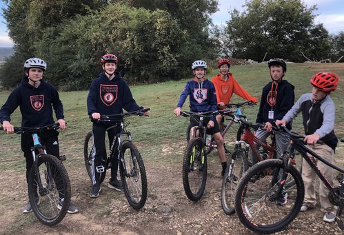 Subiaco Academy students on their mountain bikes