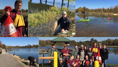 Collage of ROTC clean-up crew