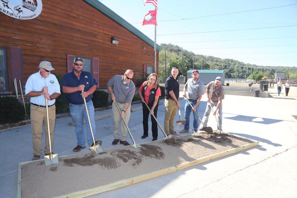 Laird (second from right) was present at the groundbreaking of the Jim Hinkle Spring River Hatchery Renovation and saw the project to its completion earlier this year.