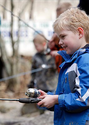 Small child fishing