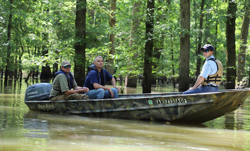 Naylor, Jackson and Racey tour Hurricane Lake WMA