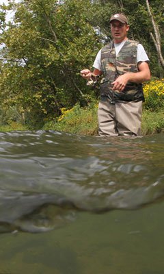 Man fly-fishing for trout