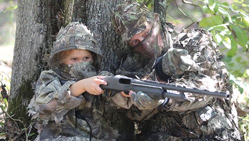 Youth turkey hunting with adult