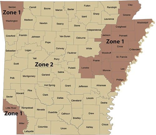 2021 Turkey Zone Map showing two zones. Click for PDF version.