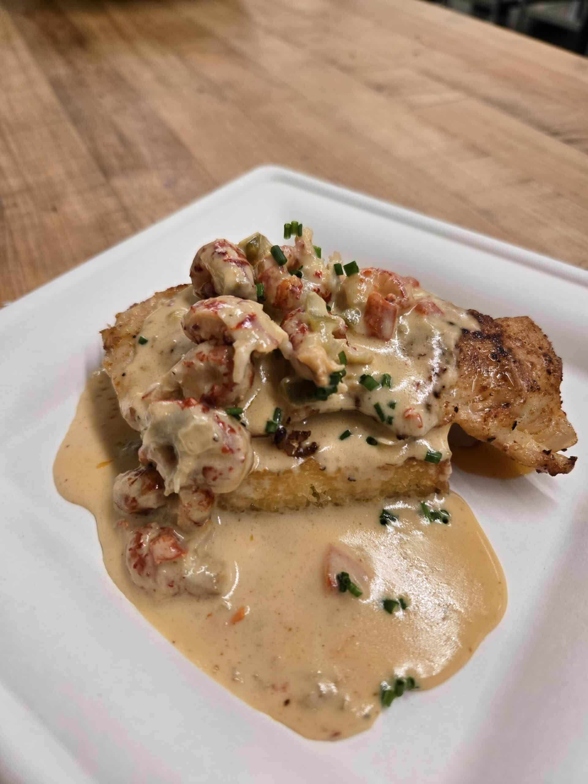Blackened Walleye with Crawfish Cream Sauce