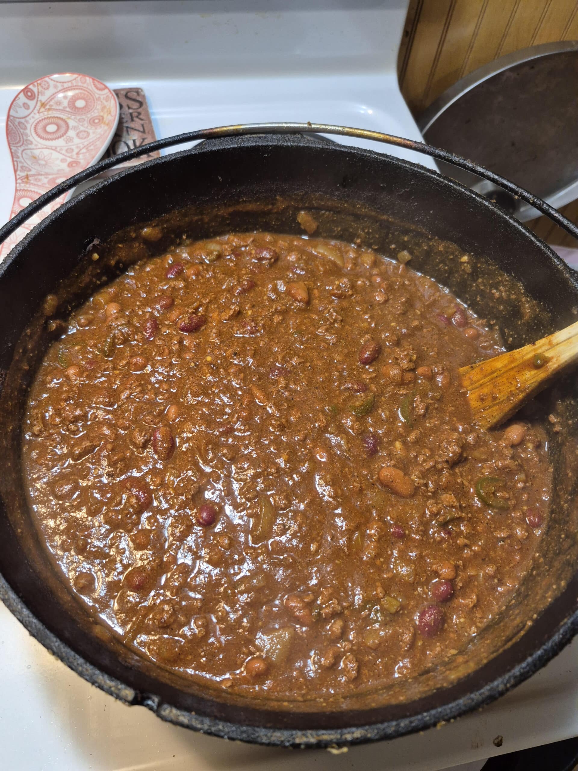 Homemade chili made with wild game.