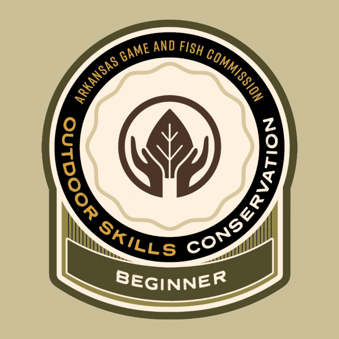 AGFC Outdoor Skills Sticker with two hands holding a plant.