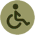 An icon featuring the handicapped symbol in a green circle.
