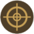 An icon consisting of crosshairs inside a circle.