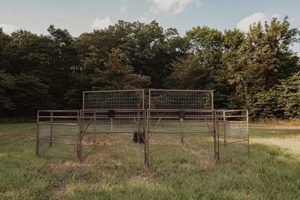 A Big Pig Panel Trap for catching feral hogs.